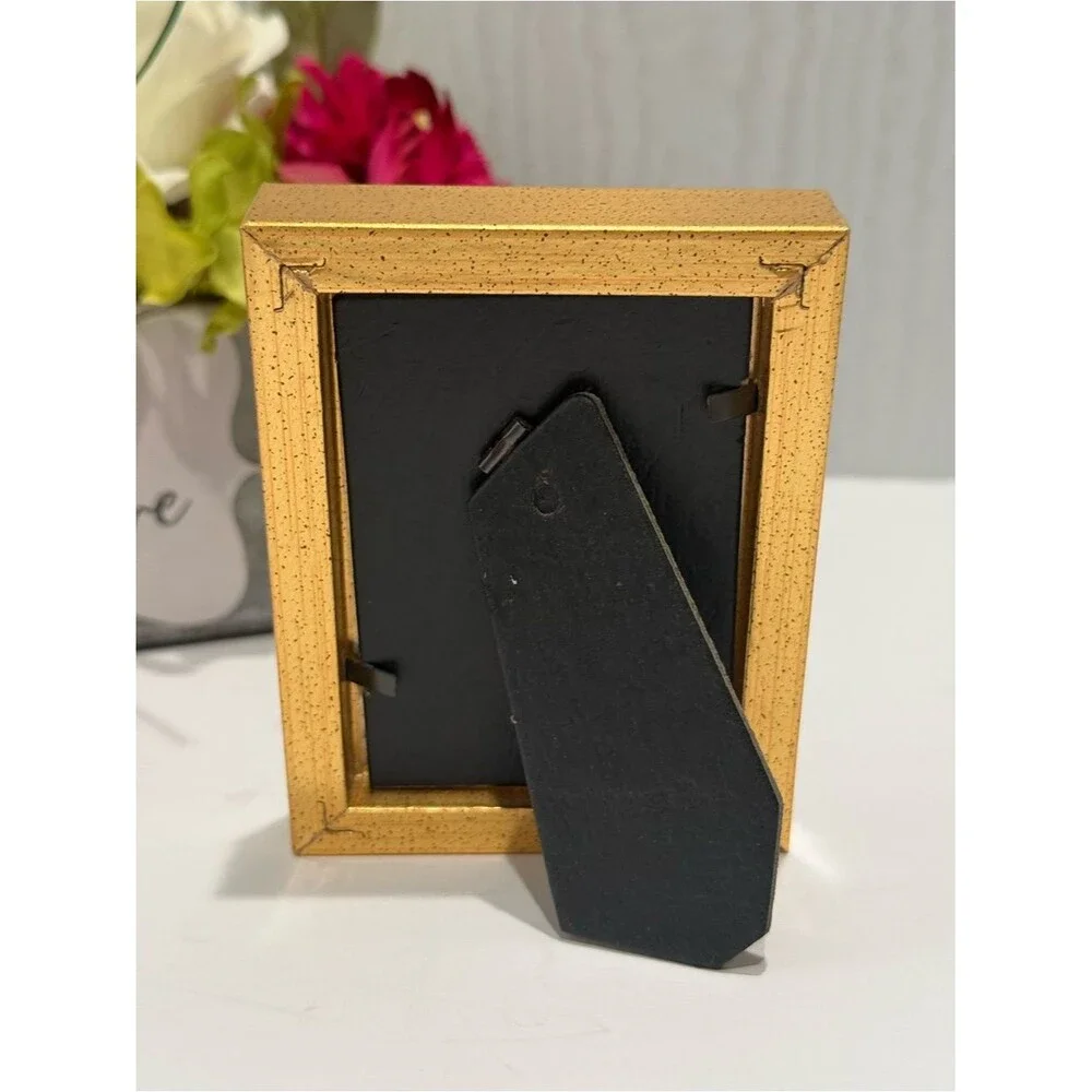 Miniature Gold Burgandy Picture Photo Frame 2x3